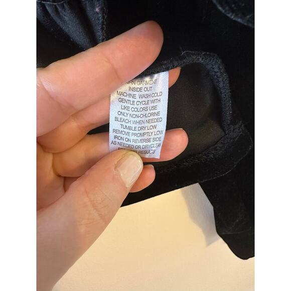 Vintage Y2K Womens Whimsigoth Black Velvet Ruffle Open Cropped Cardigan Small - Picture 5 of 7